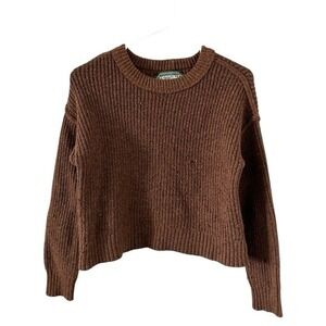 American Eagle Outfitters Y2K Brown Ribbed Sweater Size XS